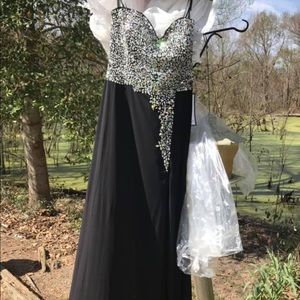 New! Black and rhinestone prom dress